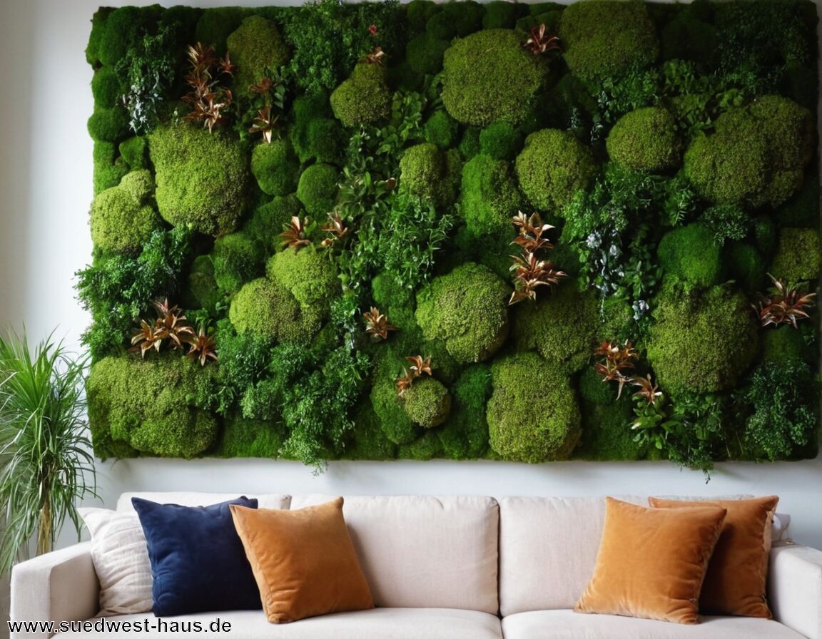 Licht- und Feuchtigkeitsbedürfnisse beachten - Innenbegrünung mit Moosbildern: Pflegeleichte Natur für die Wand